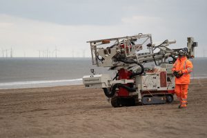 Geotechnical Engineering pioneer rig manoeuvring to borehole location along 90m wide, 55km proposed cable corridor