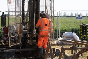 Geotechnical Engineering Limited drillers on site at Outer Dowsing performing a ground investigation