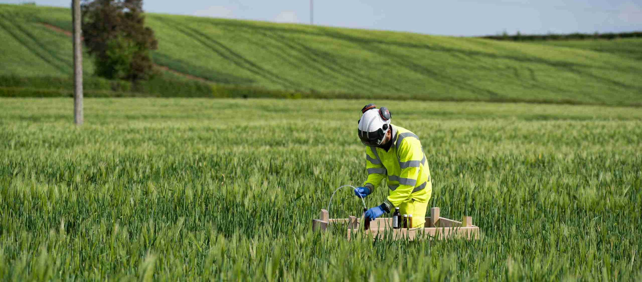 Geotechnical Engineering on site in Wheat field